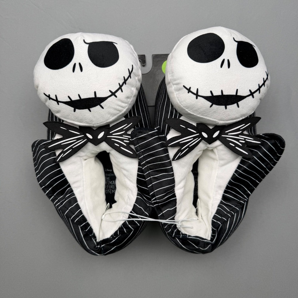 NWT Disney Nightmare Before Christmas Jack Skellington Slippers Adult Sz S 7-8